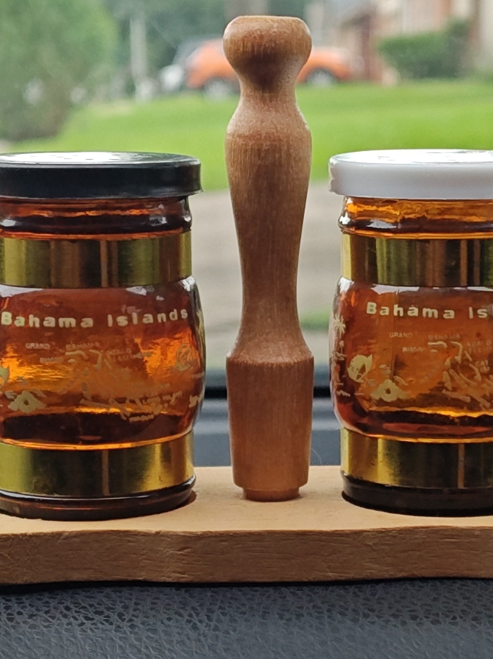 Cottagecore Bahamas Souvenir Salt and Pepper w/  holder